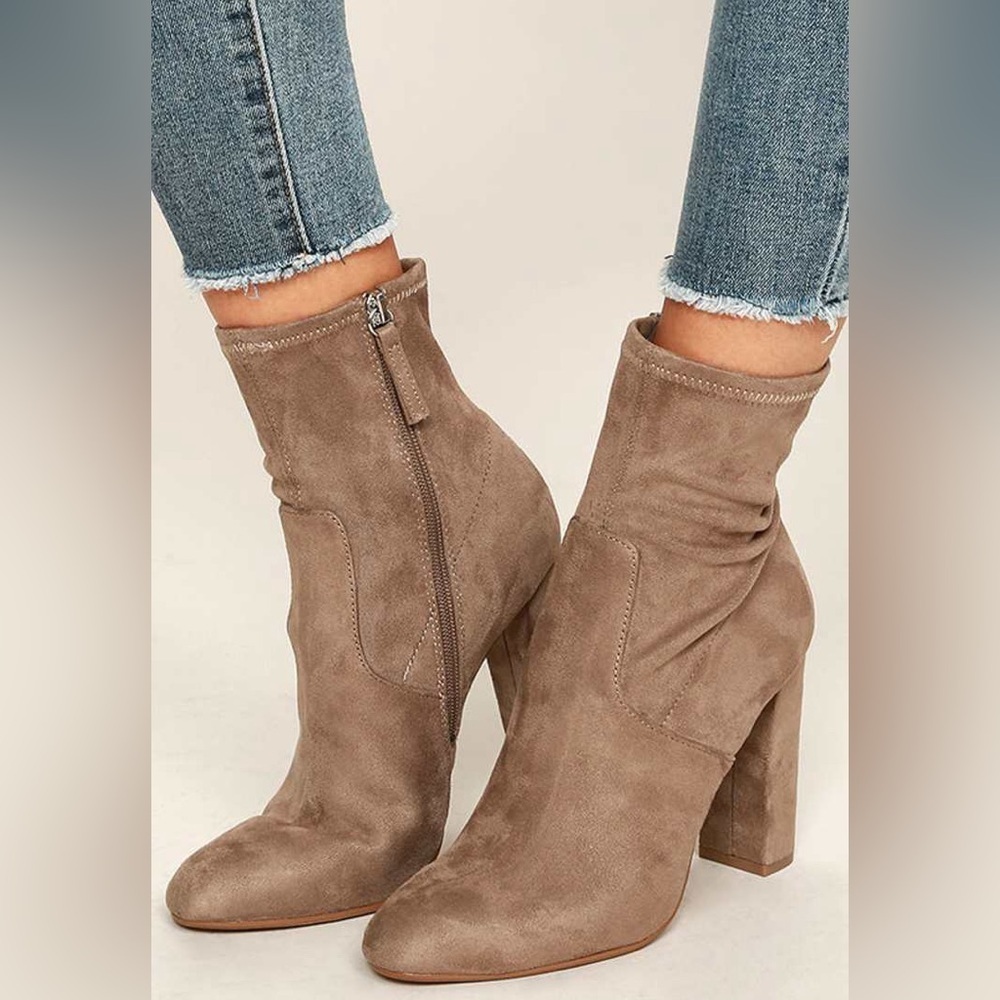 Steve Madden Edit taupe suede high-heel ankle boots